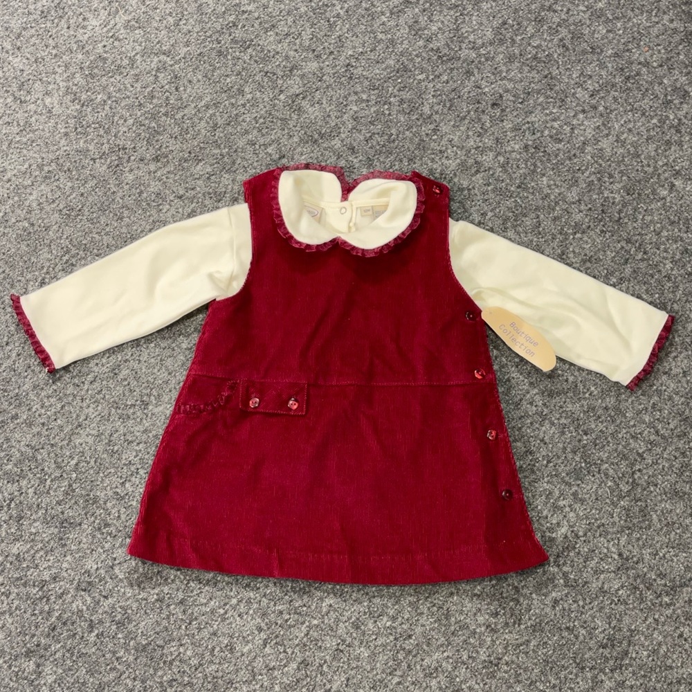 **NWT Boutique Collection Girl's Corduroy Jumper Sz 12 M 2 Pc